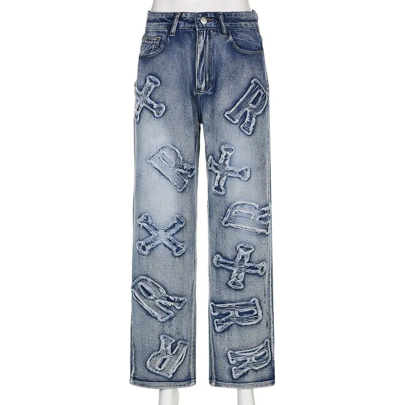 GeneLetter Patch Straight Leg Jeans